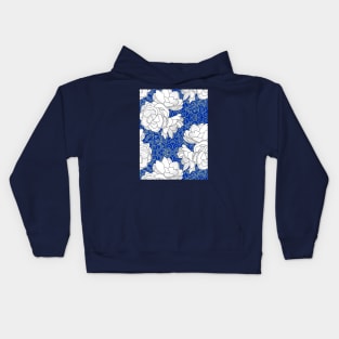 Sampaguita with Gold Swirls oin Navy Vertical Kids Hoodie